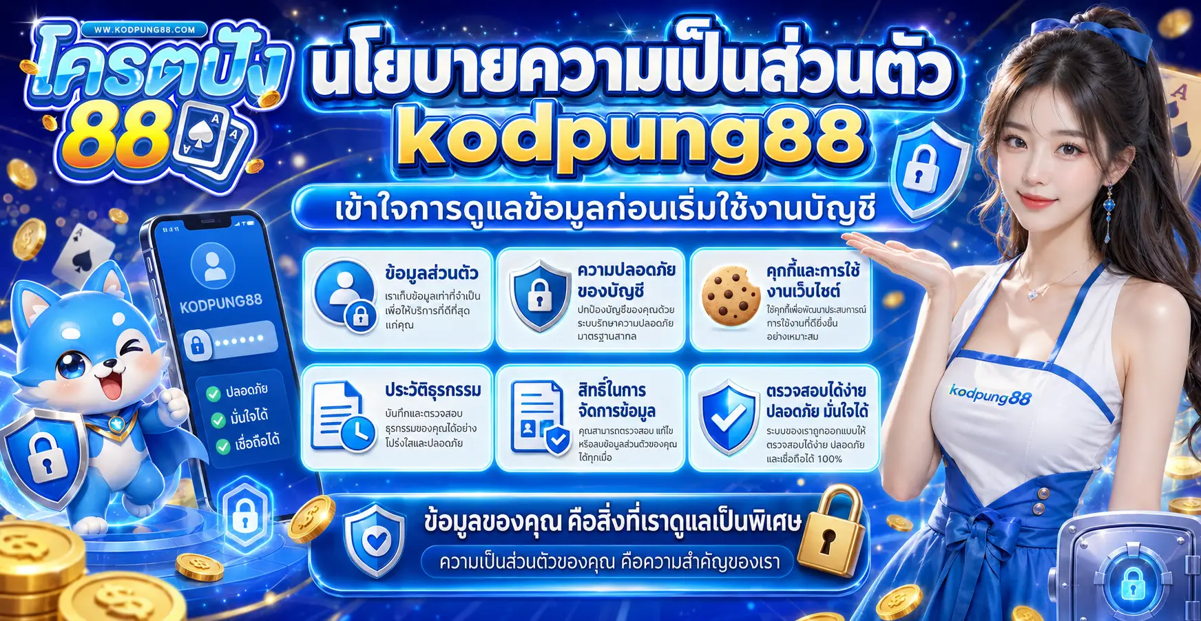 นโยบายความเป็นส่วนตัว kodpung88 เข้าใจการดูแลข้อมูลก่อนเริ่มใช้งานบัญชี