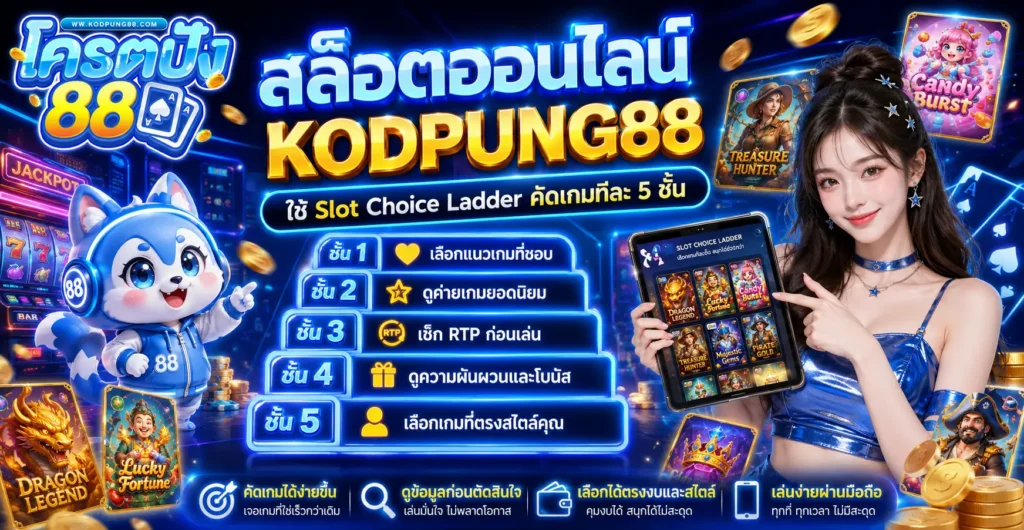 สล็อตออนไลน์ kodpung88 ใช้ Slot Choice Ladder คัดเกมทีละ 5 ชั้น